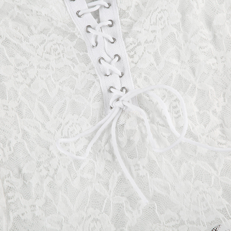 White Lace Mini Dress