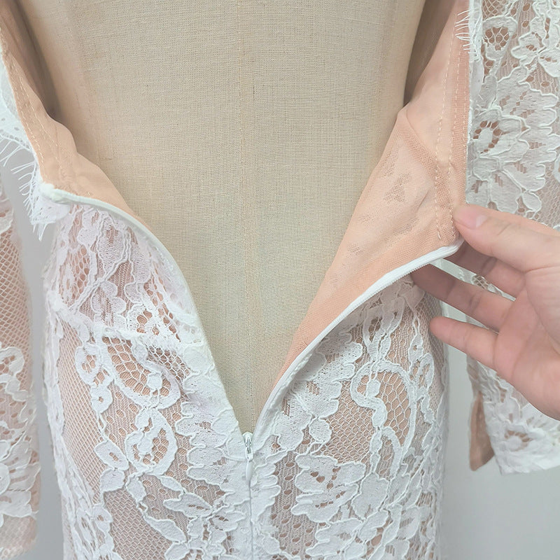 Lace Cutout Maxi Dress