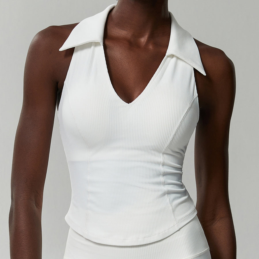 Collared Nylon Tennis Top