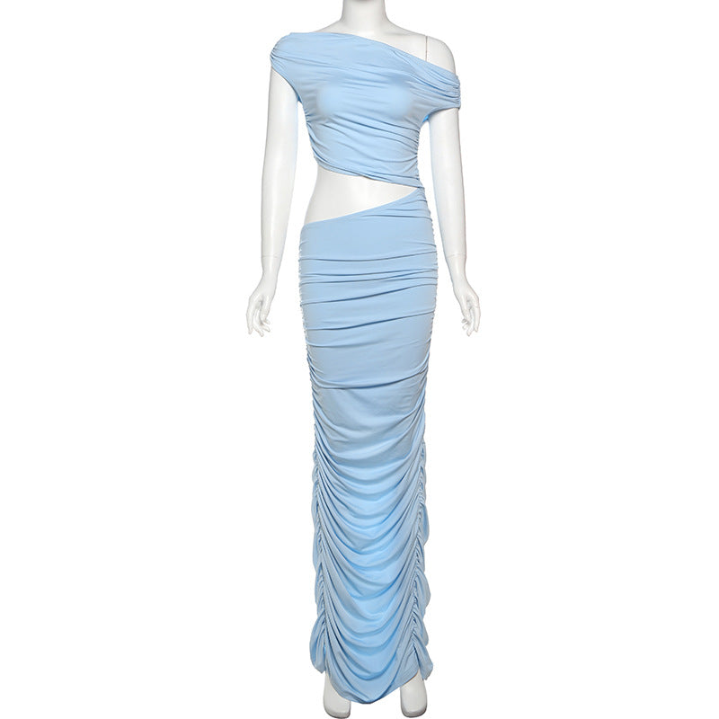 Light Blue Cutout Maxi Dress