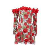 Infinite Rose Embroidered Mini Dress