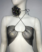 Lahara Mesh Rhinestone Top