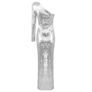 Platinum Sequin Maxi Dress