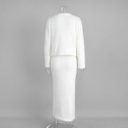 Plush Cardigan Maxi Skirt Set