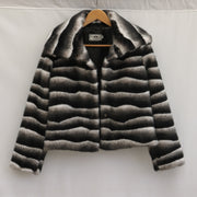Monochrome Plush Short Faux Fur Coat