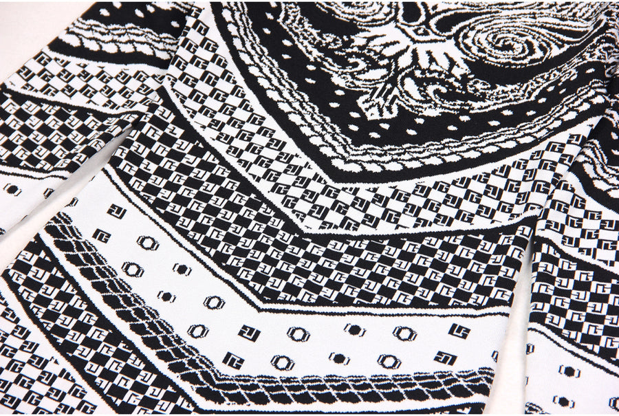 Lace Graphic Mini Bodycon Dress