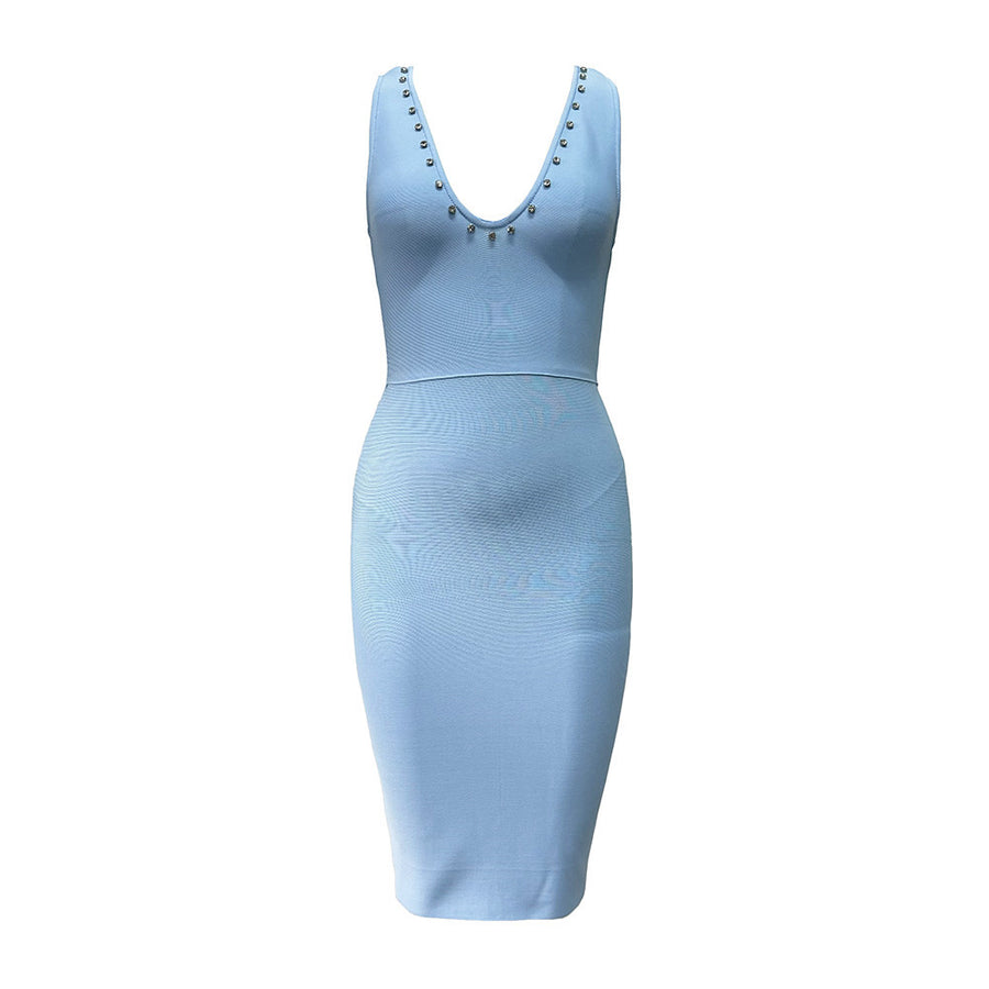 Sky Blue Bandage Mini Dress