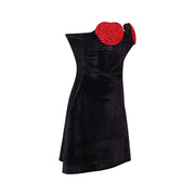 Onyx Heart Velvet Mini Dress