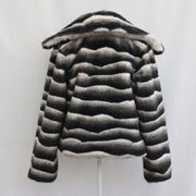 Monochrome Plush Short Faux Fur Coat