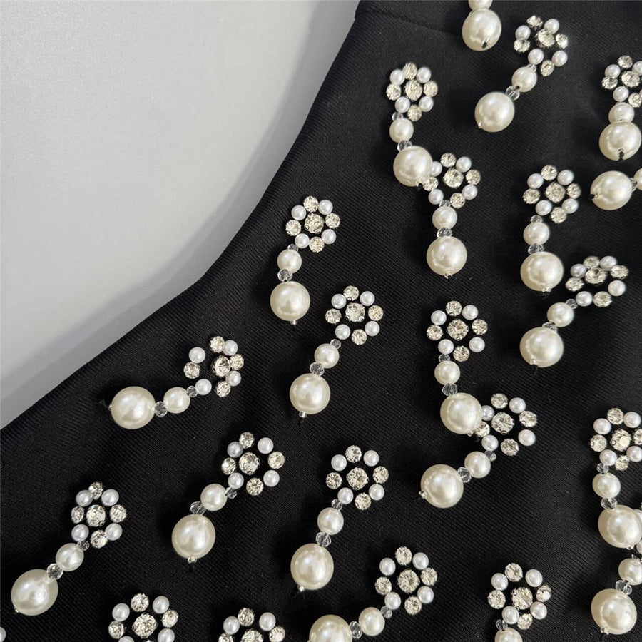 Pearlescent Embellished Mini Dress