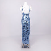 Blue Mirage Sequin Maxi Dress