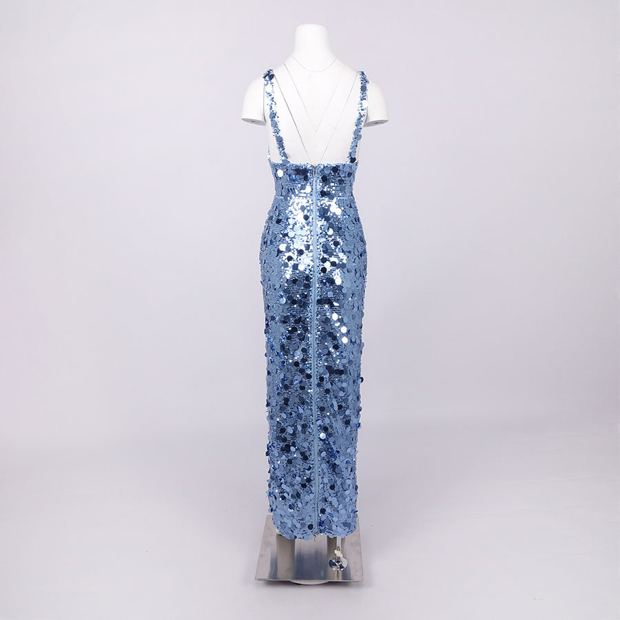 Blue Mirage Sequin Maxi Dress