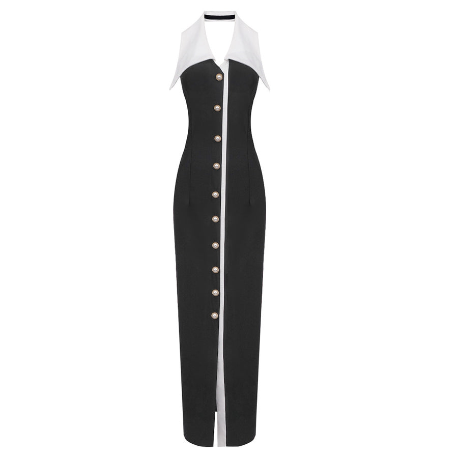 Pearl Buttondown Maxi Dress