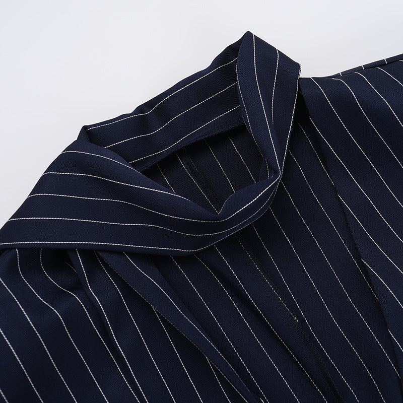 Navy Pinstripe Bodycon Dress