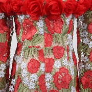 Infinite Rose Embroidered Mini Dress