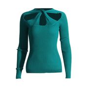 Nora Knit Cutout Detail Long Sleeve Top