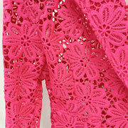 Pink Lace Blazer + Pants Set