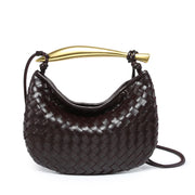 Gold Handle Woven Handbag