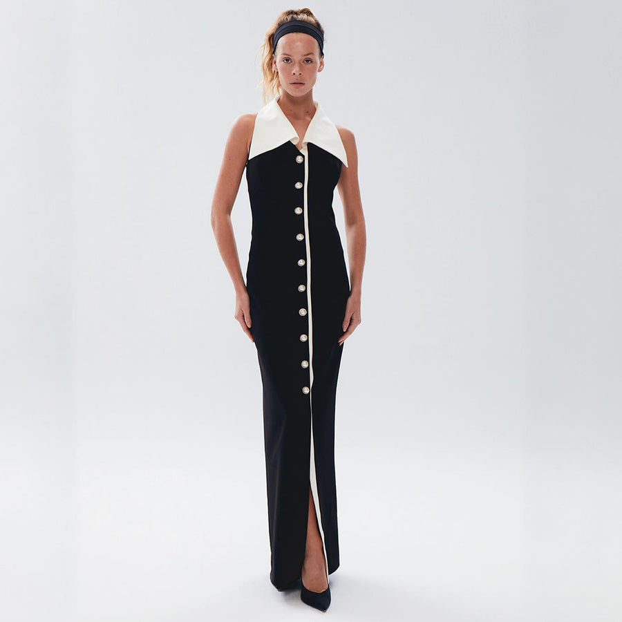 Pearl Buttondown Maxi Dress