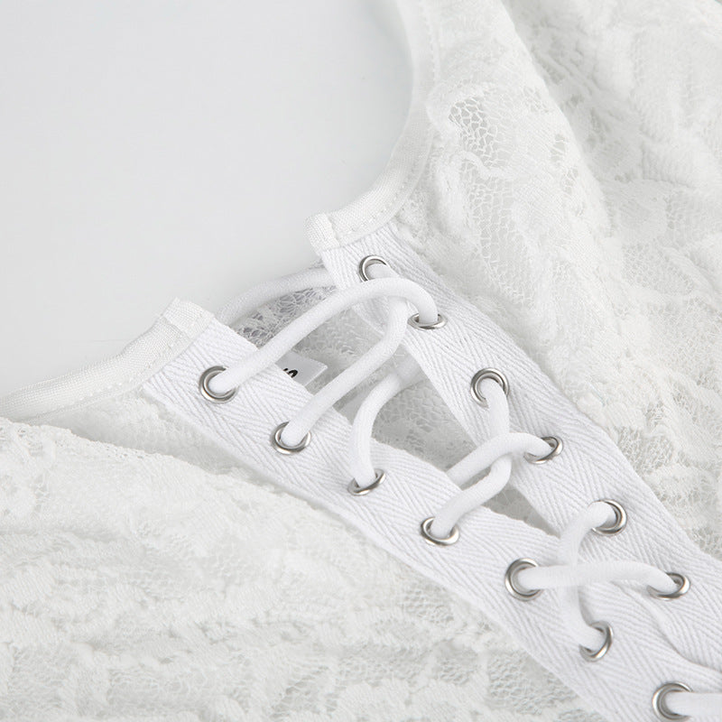 White Lace Mini Dress