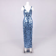 Blue Mirage Sequin Maxi Dress