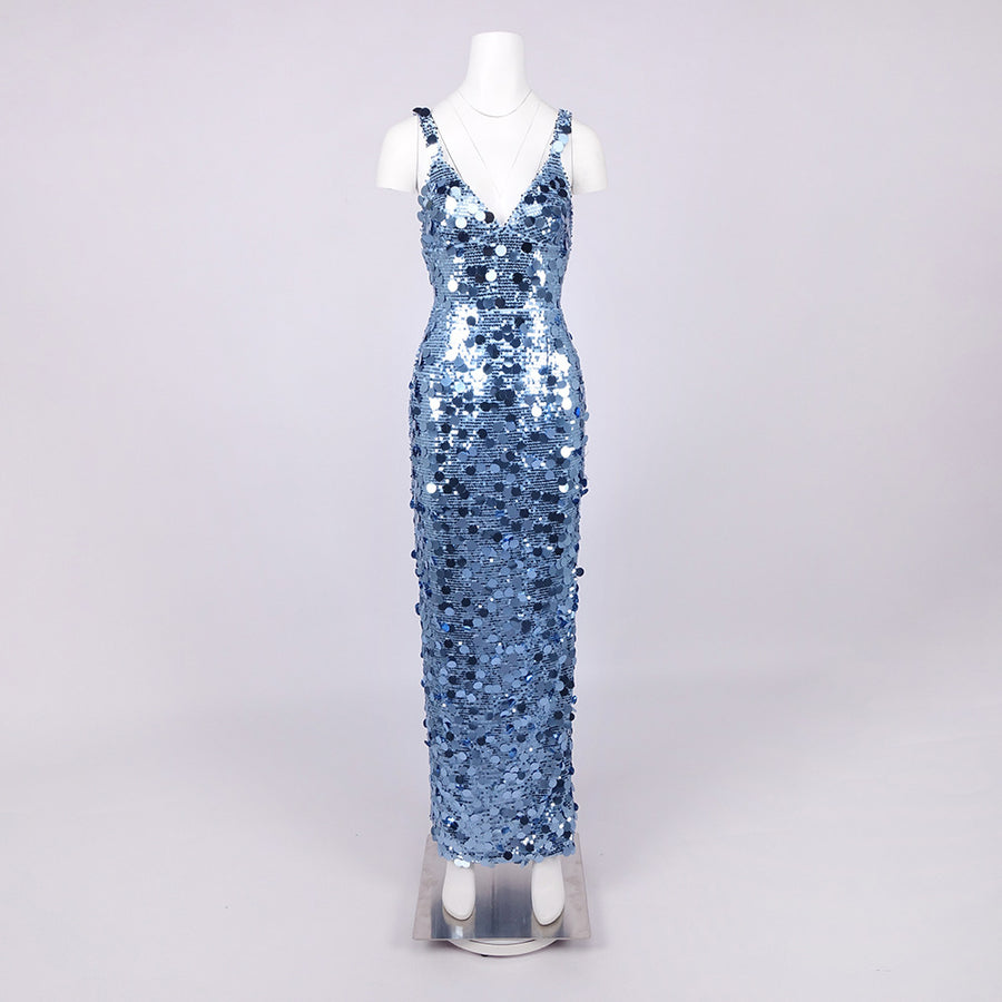 Blue Mirage Sequin Maxi Dress
