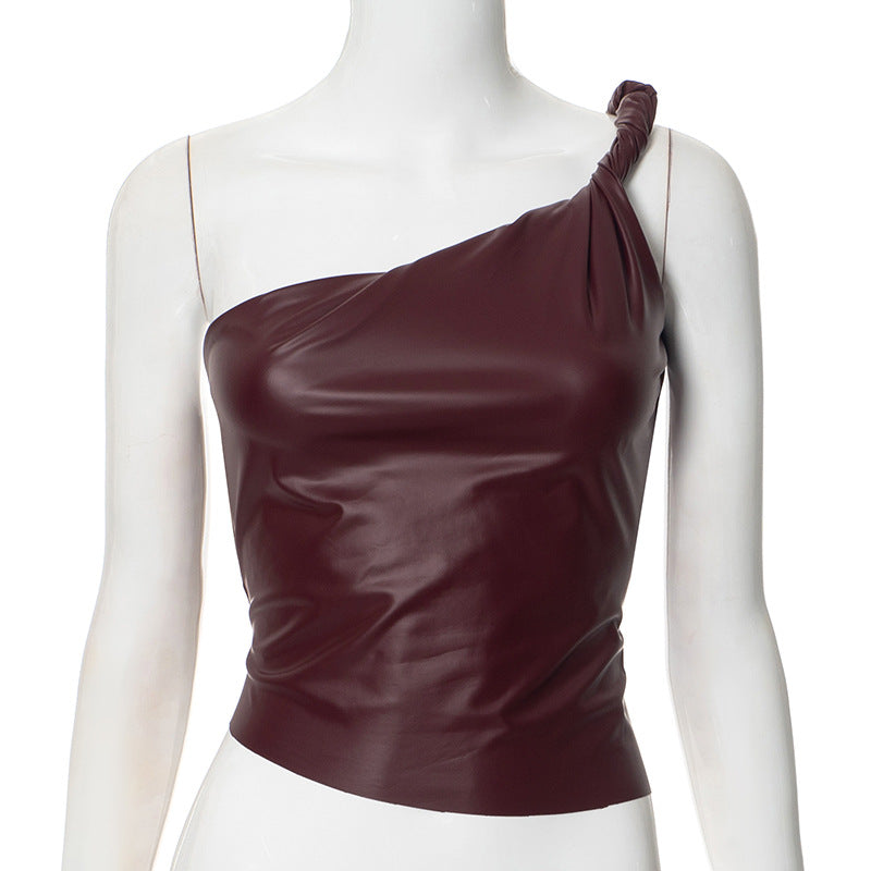 Jen Vegan Leather Top