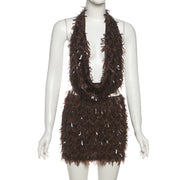 Sequin Skirt Set