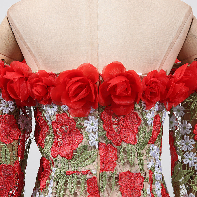 Infinite Rose Embroidered Mini Dress