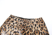 Leopard + Sequin Micro Shorts