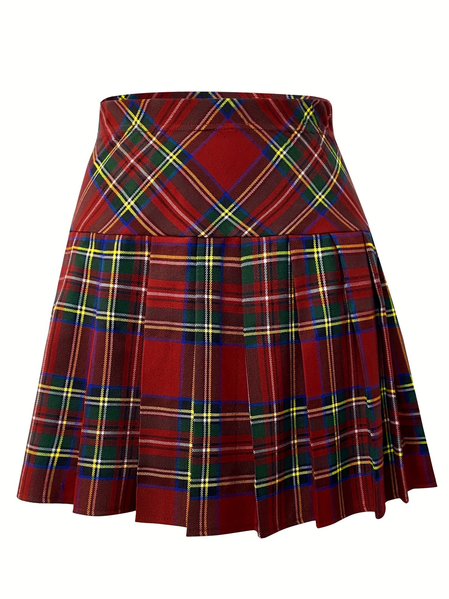 Plaid + Pleated Mini Skirt