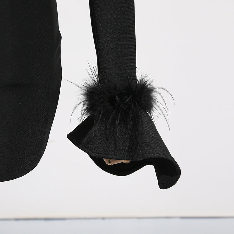 Rhinestone Collar Mini Dress