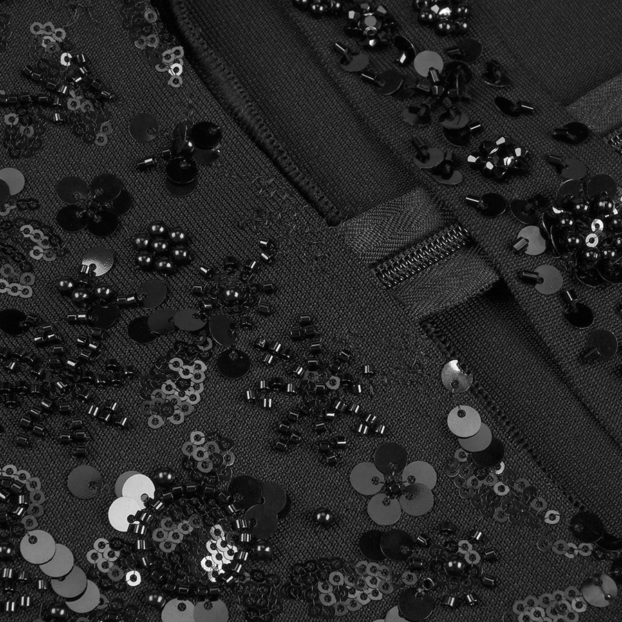 Onyx Sequin Maxi Dress