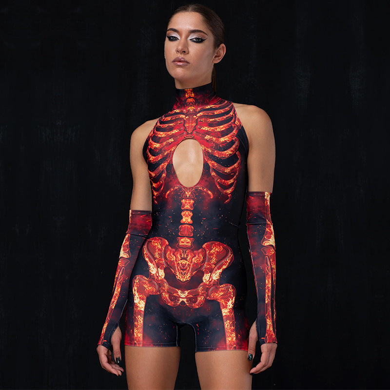 Skeleton Bodysuit + Cuff Set