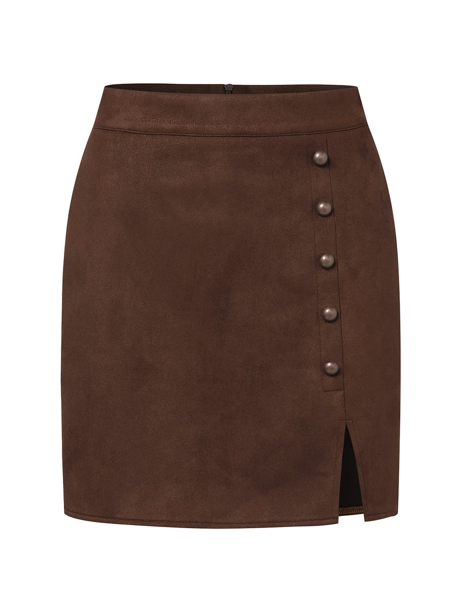 Suede High Waisted Skirt