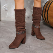 Coffee Heel Boots