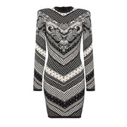 Lace Graphic Mini Bodycon Dress