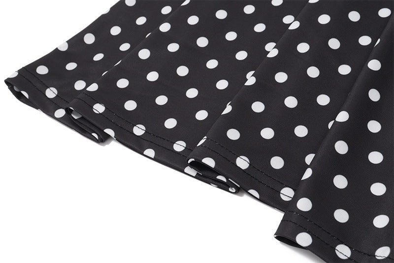 Black Polka Dot Halter Mini Dress