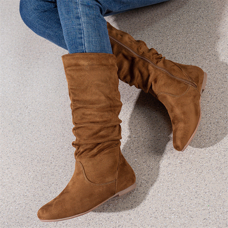 Valda Brown Flat Boots