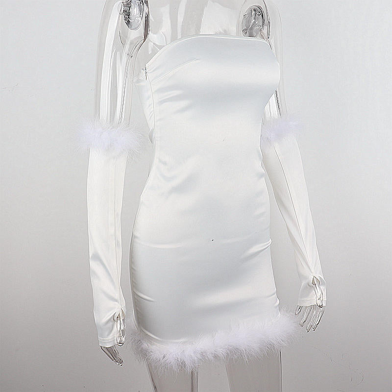 Arctic White Mini Dress + Gloves