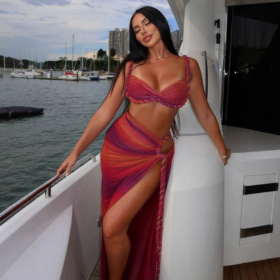 Woven Strap Skirt Set