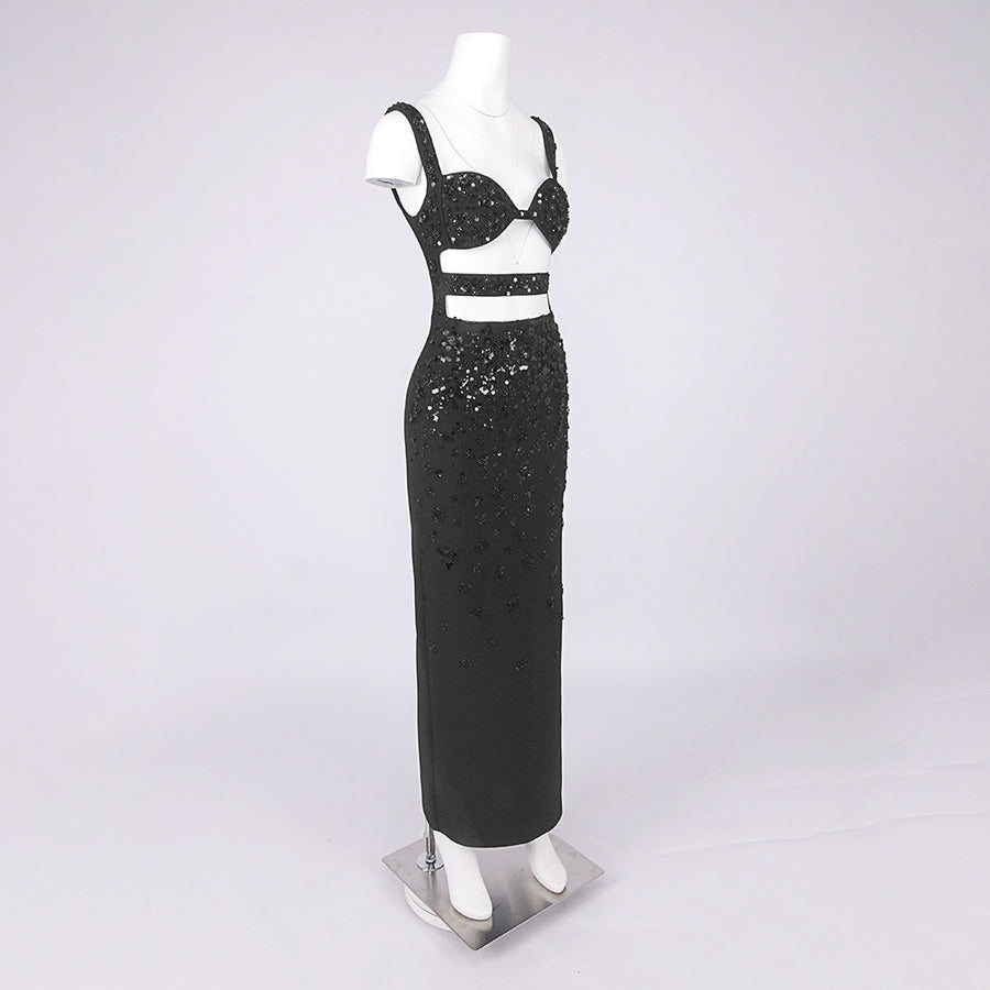 Onyx Sequin Maxi Dress