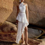 Asymmetric Lace Maxi Skirt Set