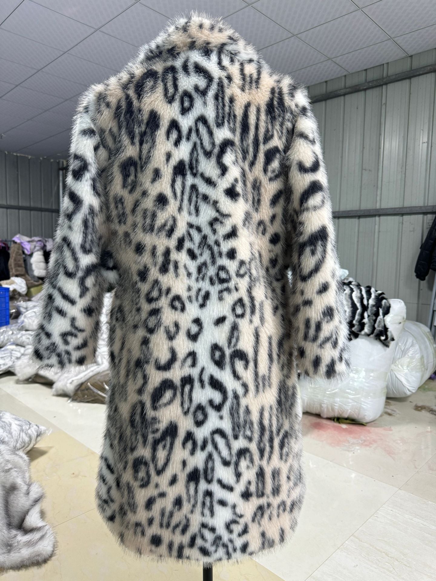 Leopard Print Faux Fur Coat