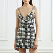 Lillian Houndstooth Diamante Dress