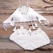 Hallie Crochet Halter Short Set