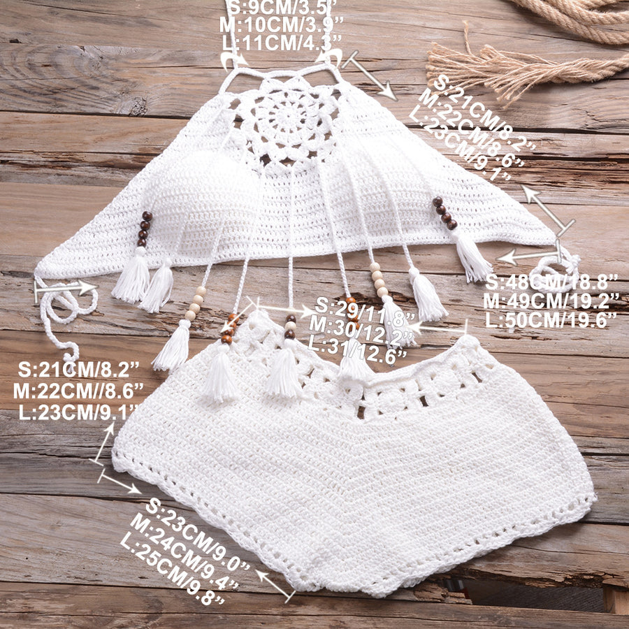 Hallie Crochet Halter Short Set