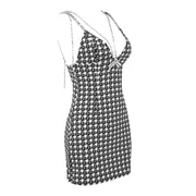 Lillian Houndstooth Diamante Dress