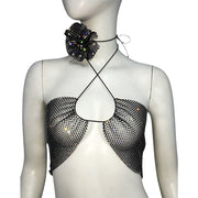 Lahara Mesh Rhinestone Top