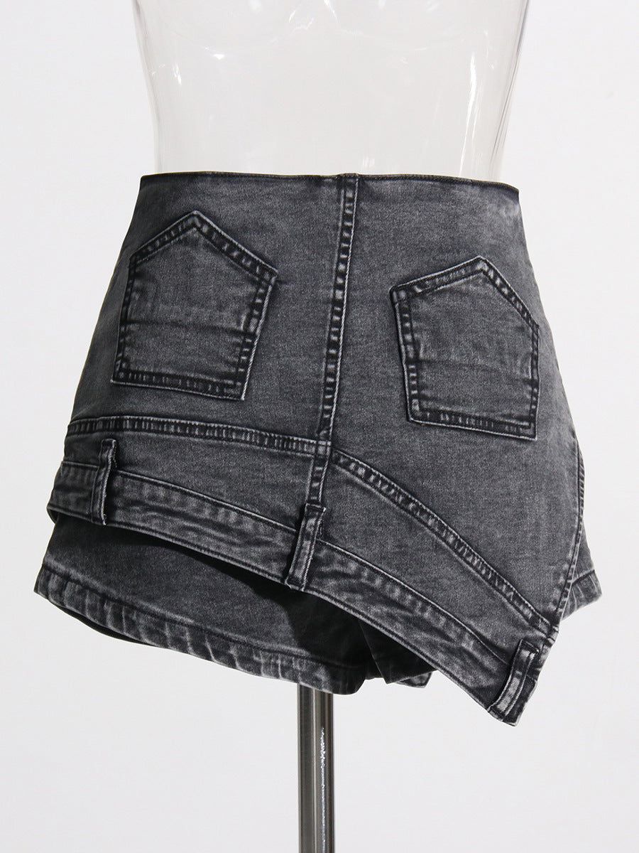 Isla Asymmetric Denim Skort